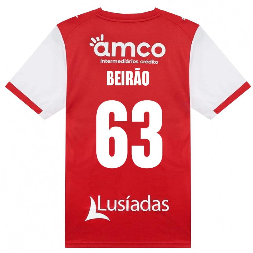 Danxen Børn Rodrigo Beirão #63 Hvid Rød Sort Hjemmebane Spillertrøjer 2026/27 Trøje T-Shirt