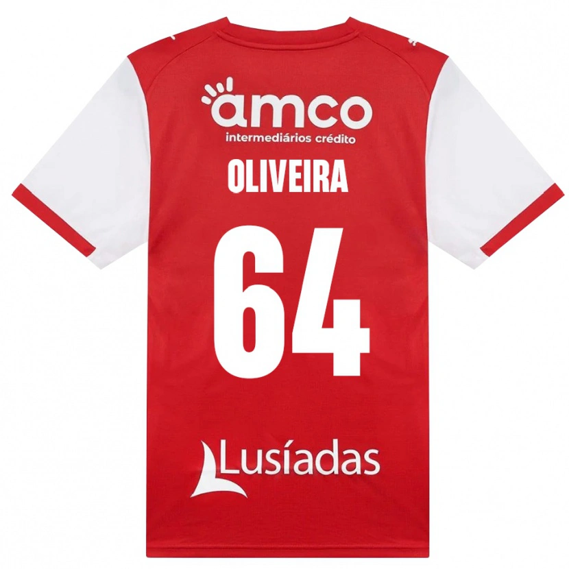 Danxen Børn Lucas Oliveira #64 Hvid Rød Sort Hjemmebane Spillertrøjer 2026/27 Trøje T-Shirt