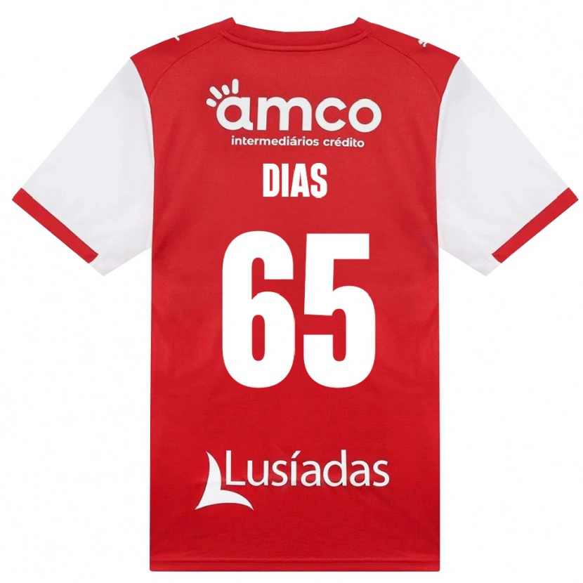 Danxen Børn Leandro Dias #65 Hvid Rød Sort Hjemmebane Spillertrøjer 2026/27 Trøje T-Shirt