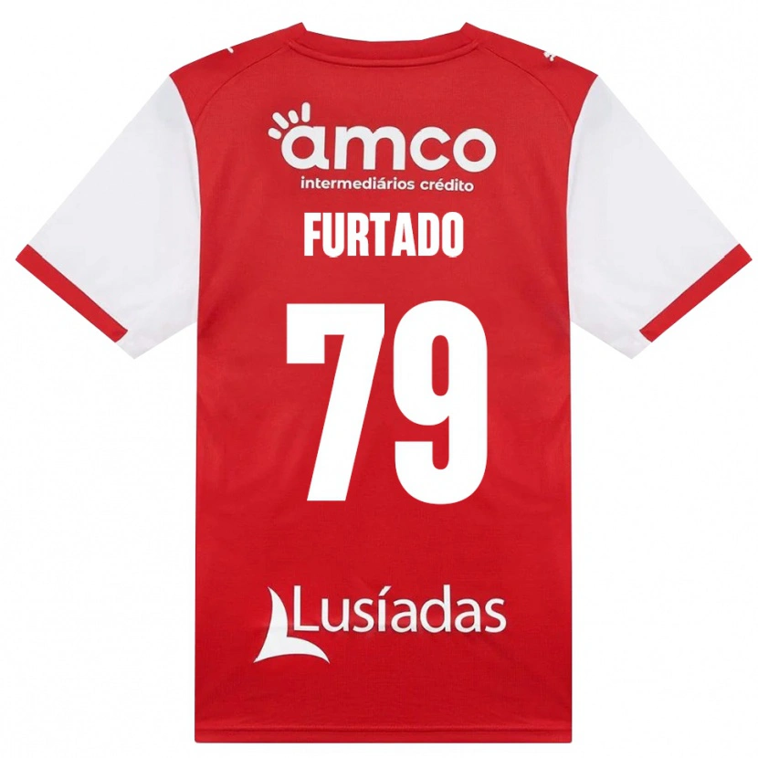 Danxen Børn Rúben Furtado #79 Hvid Rød Sort Hjemmebane Spillertrøjer 2026/27 Trøje T-Shirt