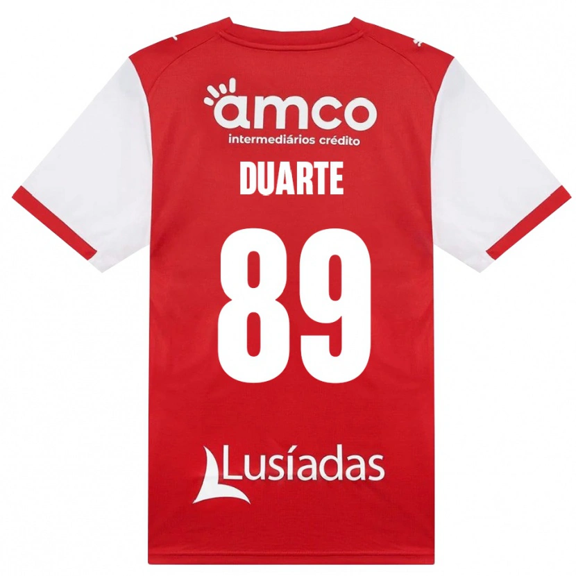 Danxen Børn Afonso Duarte #89 Hvid Rød Sort Hjemmebane Spillertrøjer 2026/27 Trøje T-Shirt