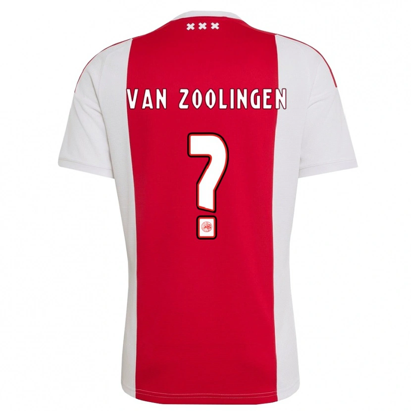 Danxen Børn Glenn Van Zoolingen #0 Rød Hvid Gul Hjemmebane Spillertrøjer 2026/27 Trøje T-Shirt