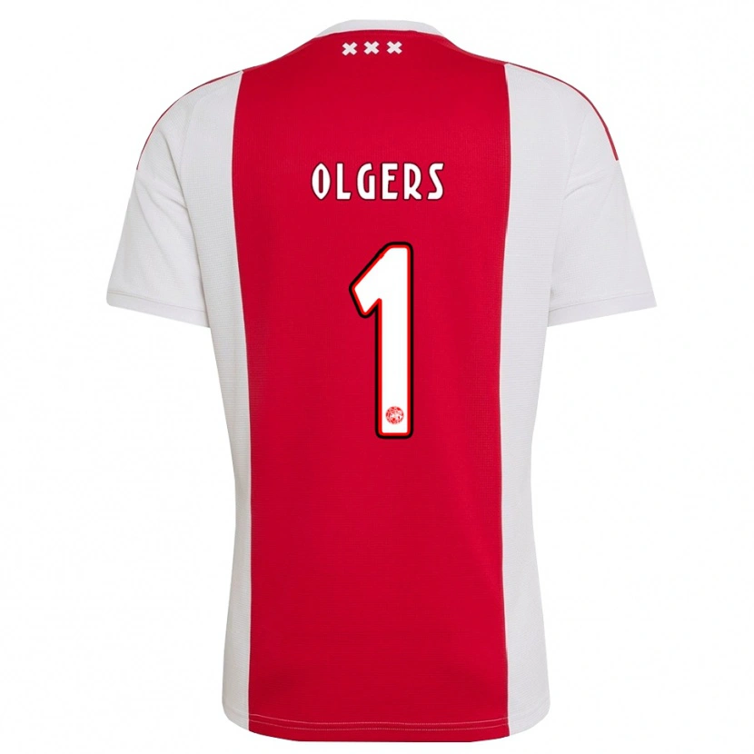 Danxen Børn Guus Olgers #1 Rød Hvid Gul Hjemmebane Spillertrøjer 2026/27 Trøje T-Shirt
