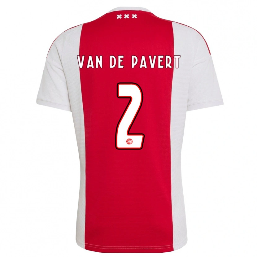 Danxen Børn Ryan Van De Pavert #2 Rød Hvid Gul Hjemmebane Spillertrøjer 2026/27 Trøje T-Shirt