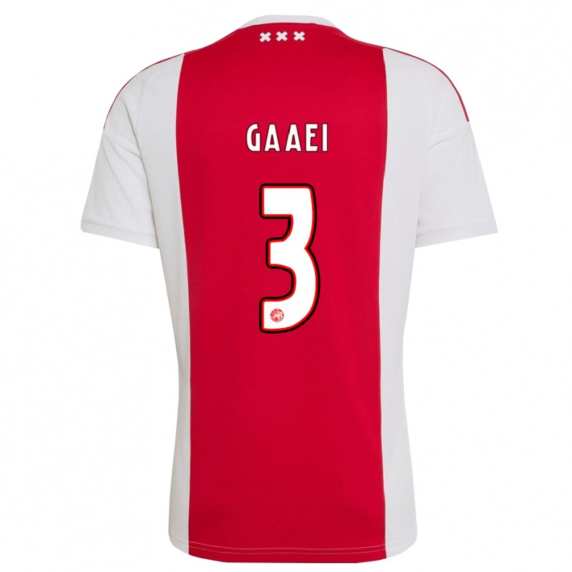 Danxen Børn Anton Gaaei #3 Rød Hvid Gul Hjemmebane Spillertrøjer 2026/27 Trøje T-Shirt