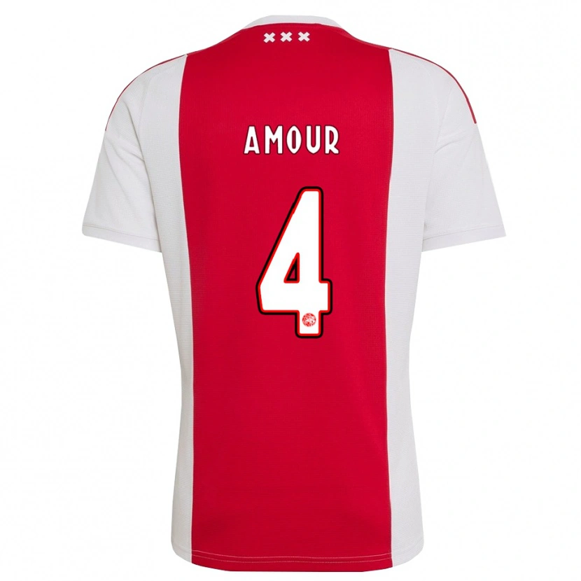 Danxen Børn Jahyendrow Amour #4 Rød Hvid Gul Hjemmebane Spillertrøjer 2026/27 Trøje T-Shirt