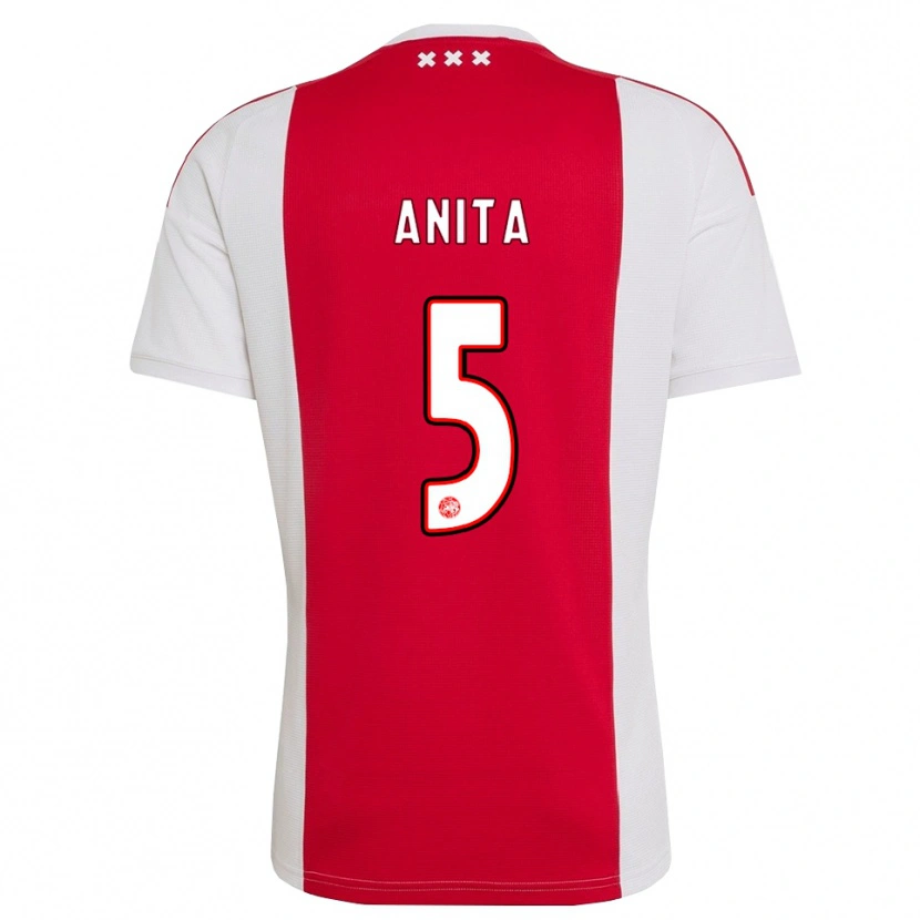 Danxen Børn Vurnon Anita #5 Rød Hvid Gul Hjemmebane Spillertrøjer 2026/27 Trøje T-Shirt