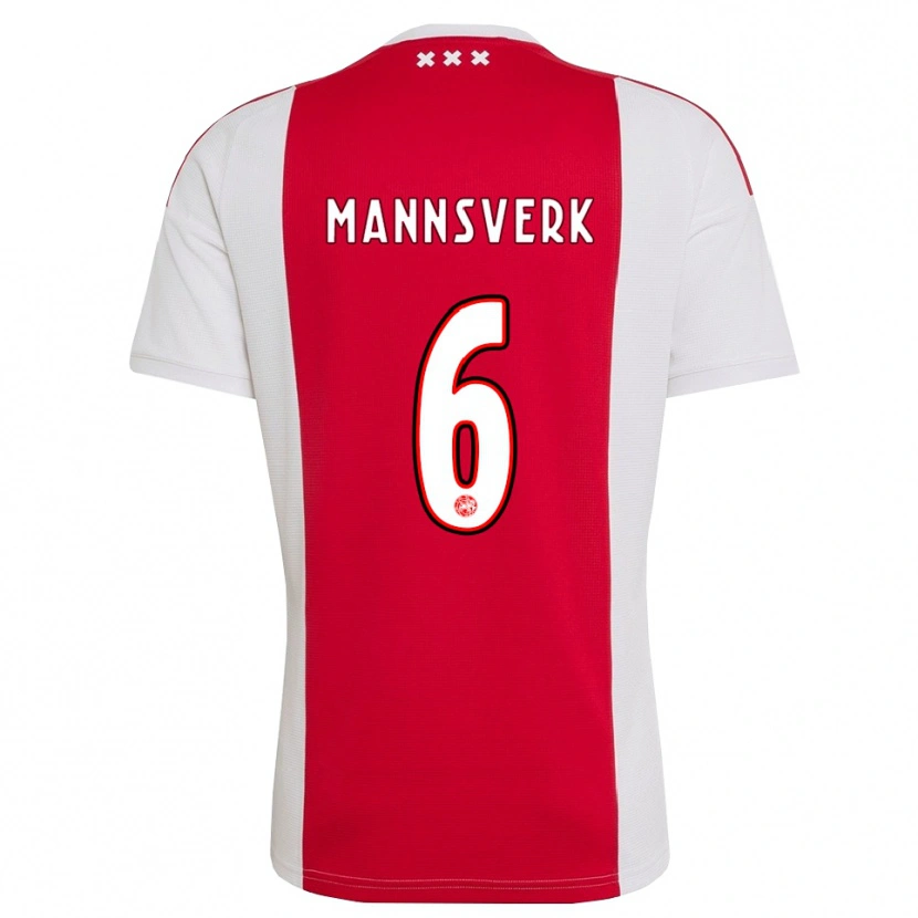 Danxen Børn Sivert Mannsverk #6 Rød Hvid Gul Hjemmebane Spillertrøjer 2026/27 Trøje T-Shirt