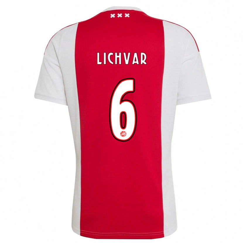 Danxen Børn Roman Lichvar #6 Rød Hvid Gul Hjemmebane Spillertrøjer 2026/27 Trøje T-Shirt