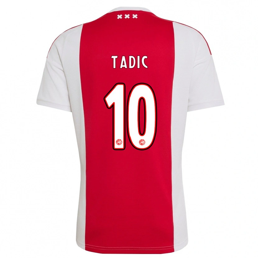 Danxen Børn Dusan Tadic #10 Rød Hvid Gul Hjemmebane Spillertrøjer 2026/27 Trøje T-Shirt