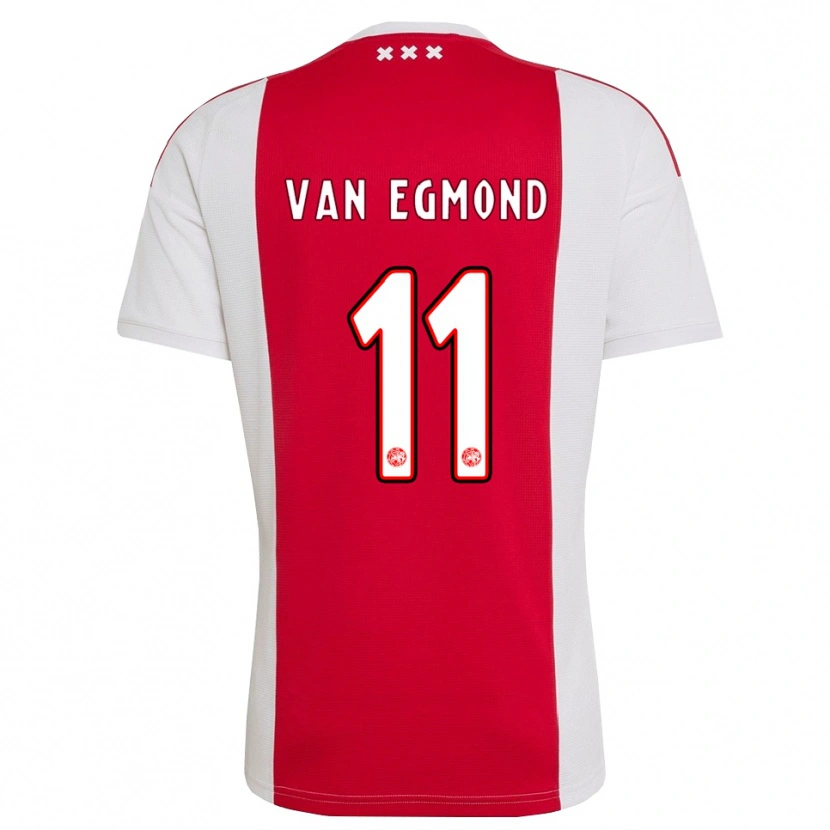 Danxen Børn Bo Van Egmond #11 Rød Hvid Gul Hjemmebane Spillertrøjer 2026/27 Trøje T-Shirt