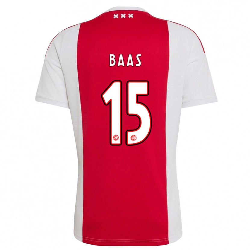 Danxen Børn Youri Baas #15 Rød Hvid Gul Hjemmebane Spillertrøjer 2026/27 Trøje T-Shirt
