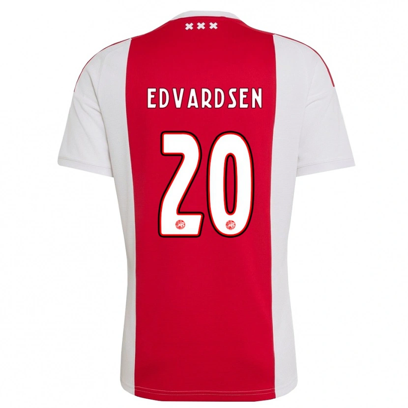 Danxen Børn Oliver Edvardsen #20 Rød Hvid Gul Hjemmebane Spillertrøjer 2026/27 Trøje T-Shirt