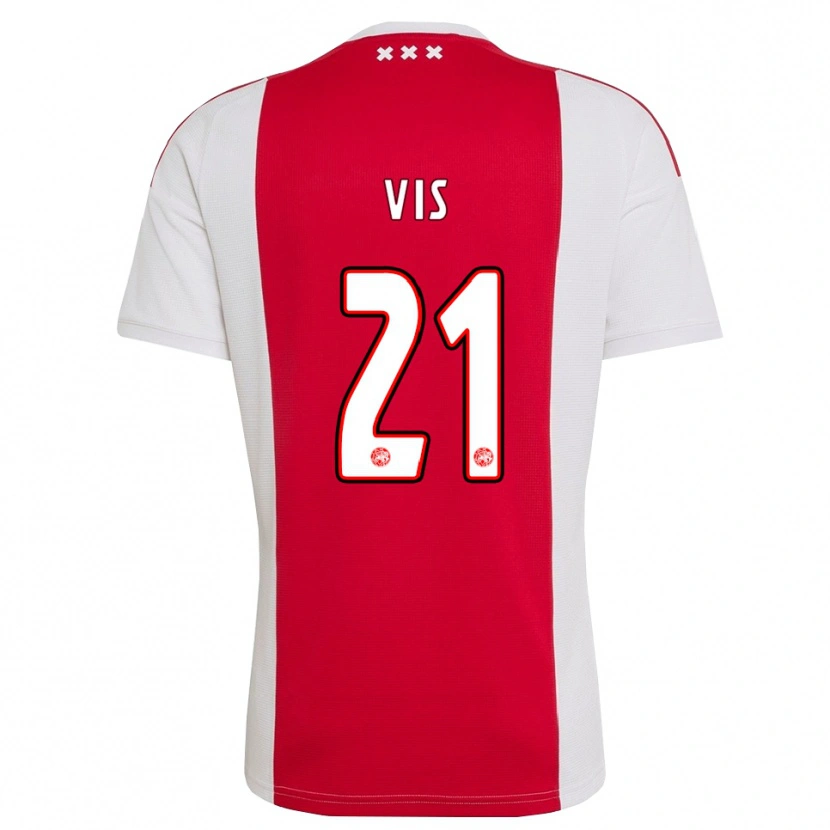 Danxen Børn Tijmen Vis #21 Rød Hvid Gul Hjemmebane Spillertrøjer 2026/27 Trøje T-Shirt