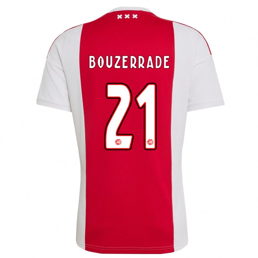 Danxen Børn Zaina Bouzerrade #21 Rød Hvid Gul Hjemmebane Spillertrøjer 2026/27 Trøje T-Shirt