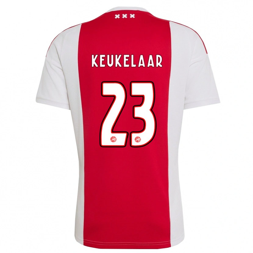 Danxen Børn Lotte Keukelaar #23 Rød Hvid Gul Hjemmebane Spillertrøjer 2026/27 Trøje T-Shirt