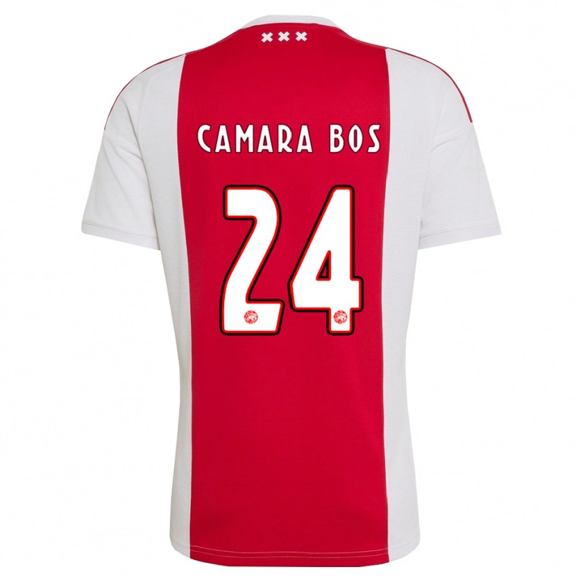 Danxen Børn Daniel Camara Bos #24 Rød Hvid Gul Hjemmebane Spillertrøjer 2026/27 Trøje T-Shirt