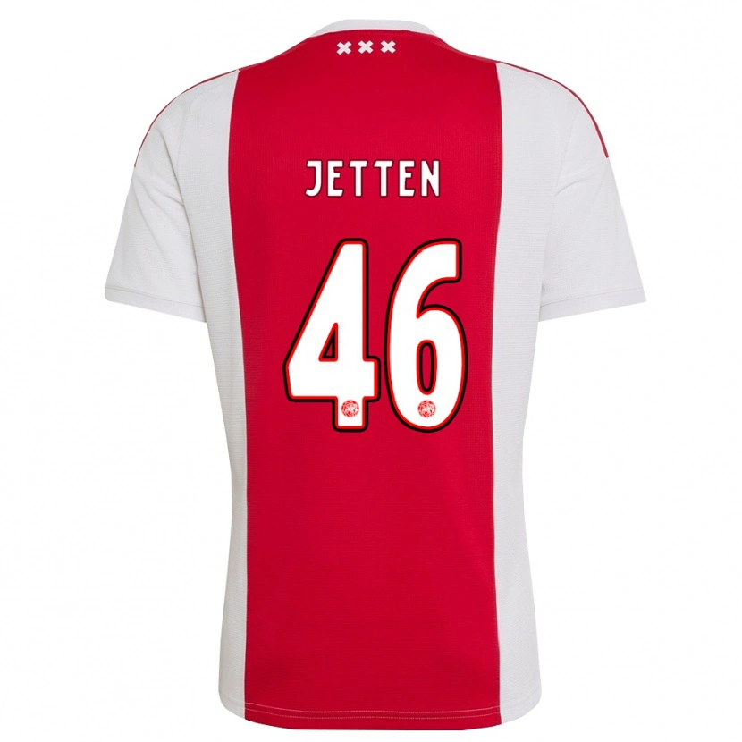 Danxen Børn Lucas Jetten #46 Rød Hvid Gul Hjemmebane Spillertrøjer 2026/27 Trøje T-Shirt