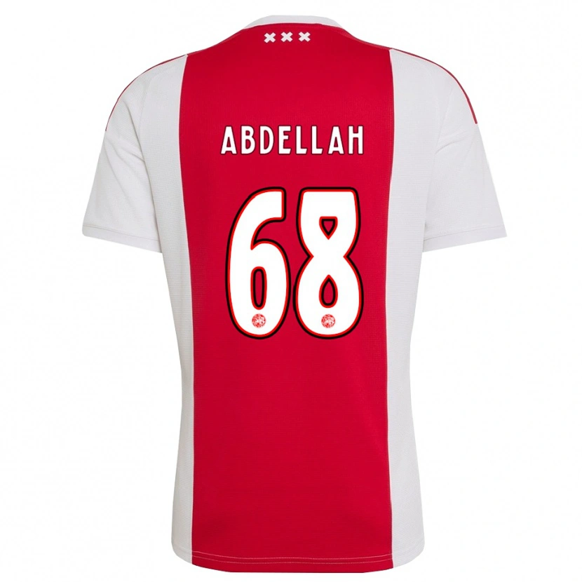 Danxen Børn Abdellah Ouazane #68 Rød Hvid Gul Hjemmebane Spillertrøjer 2026/27 Trøje T-Shirt
