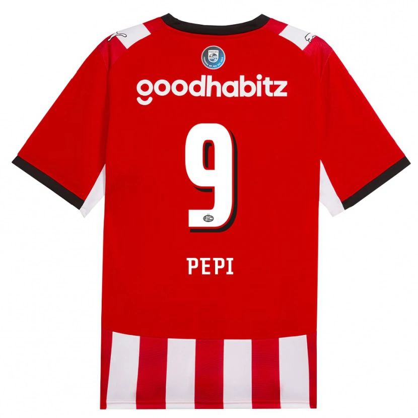 Danxen Børn Ricardo Pepi #9 Rød Hvid Sort Hjemmebane Spillertrøjer 2026/27 Trøje T-Shirt