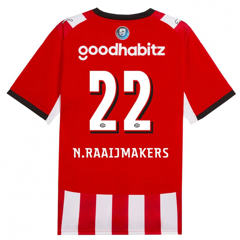 Danxen Børn Niels Raaijmakers #22 Rød Hvid Sort Hjemmebane Spillertrøjer 2026/27 Trøje T-Shirt