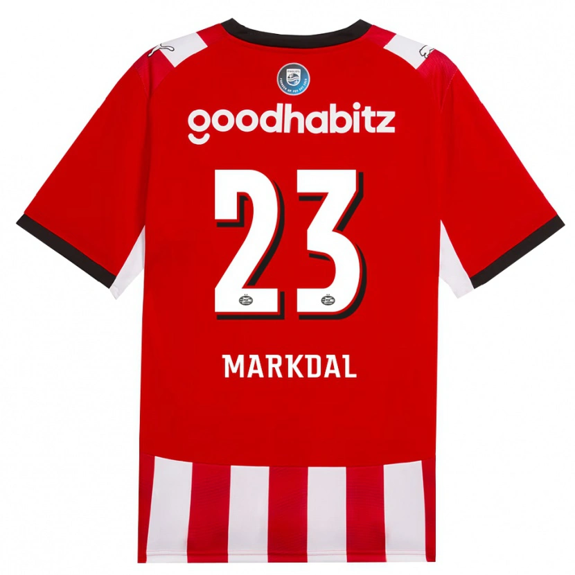 Danxen Børn Mikkel Markdal #23 Rød Hvid Sort Hjemmebane Spillertrøjer 2026/27 Trøje T-Shirt