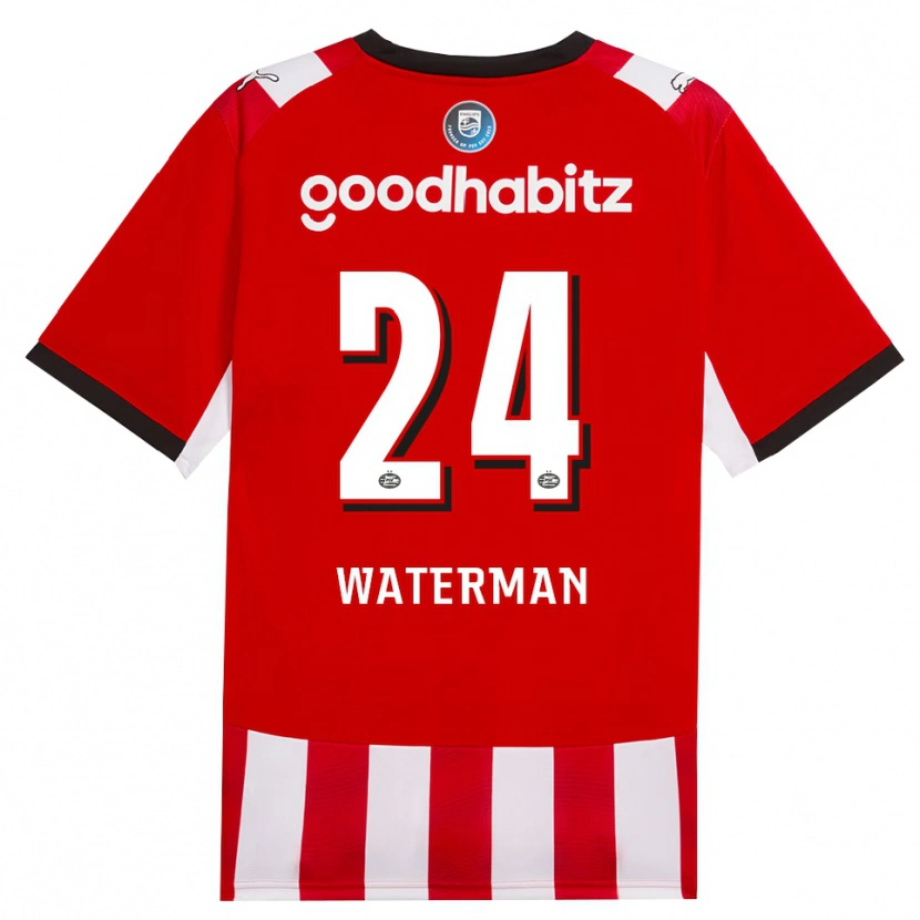 Danxen Børn Boy Waterman #24 Rød Hvid Sort Hjemmebane Spillertrøjer 2026/27 Trøje T-Shirt