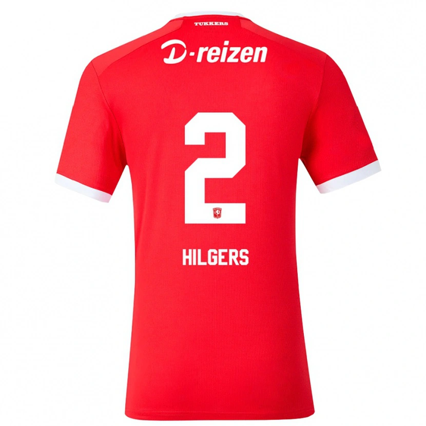Danxen Børn Mees Hilgers #2 Rød Hvid Hjemmebane Spillertrøjer 2026/27 Trøje T-Shirt