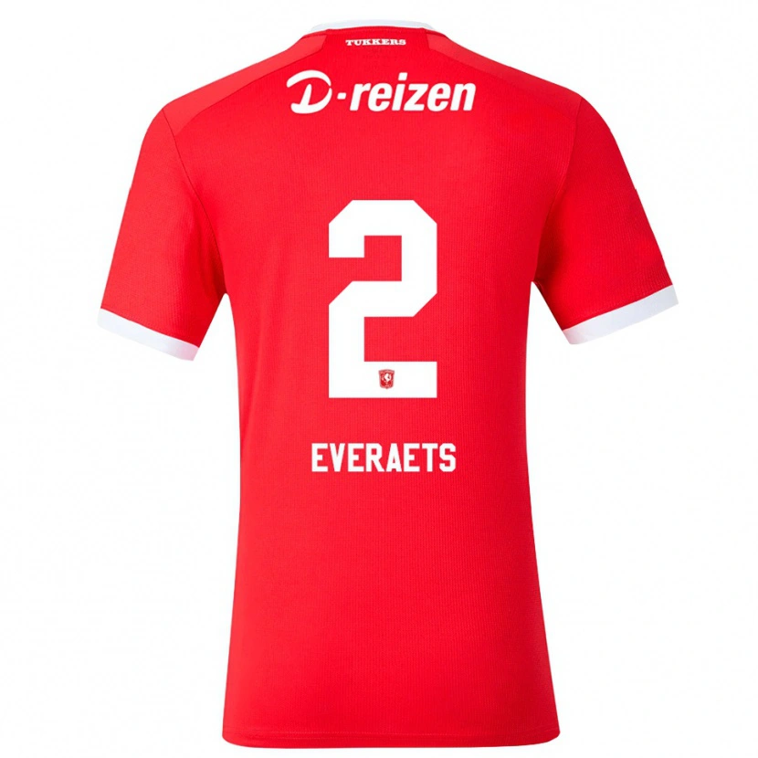 Danxen Børn Kim Everaets #2 Rød Hvid Hjemmebane Spillertrøjer 2026/27 Trøje T-Shirt