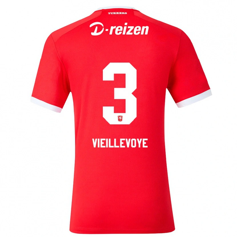 Danxen Børn Luka Vieillevoye #3 Rød Hvid Hjemmebane Spillertrøjer 2026/27 Trøje T-Shirt
