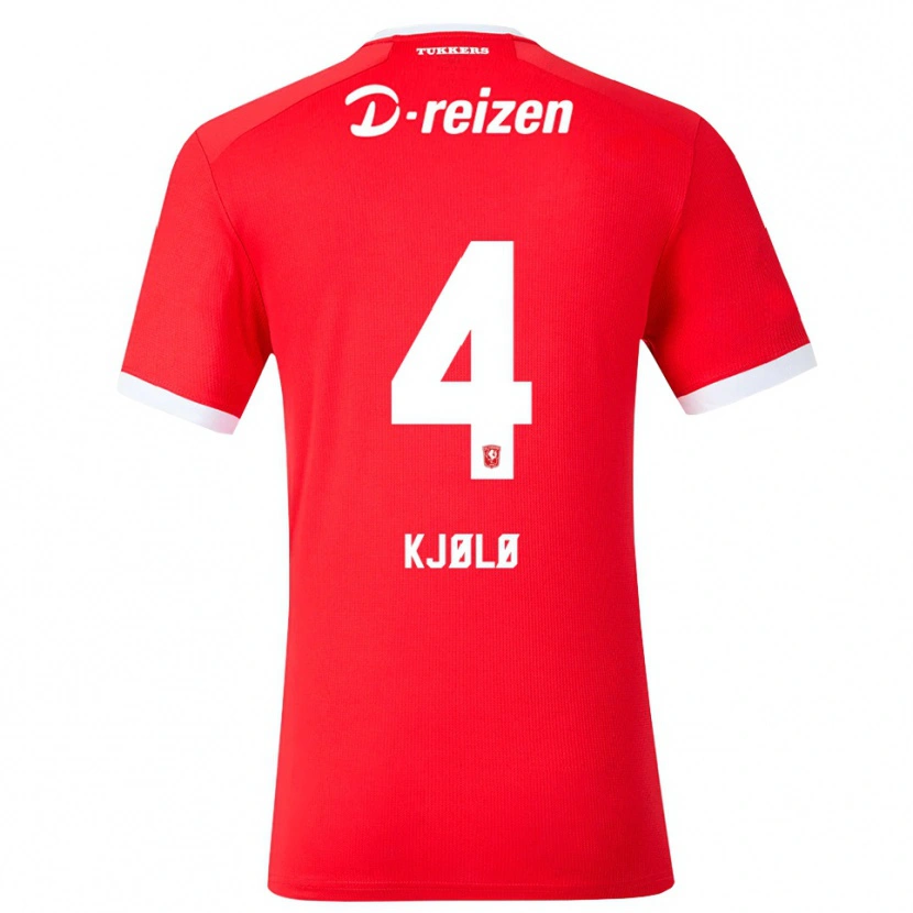 Danxen Børn Mathias Kjølø #4 Rød Hvid Hjemmebane Spillertrøjer 2026/27 Trøje T-Shirt