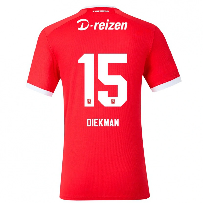 Danxen Børn Jill Diekman #15 Rød Hvid Hjemmebane Spillertrøjer 2026/27 Trøje T-Shirt
