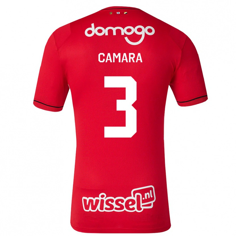 Danxen Børn Lamine Camara #3 Rød Hvid Sort Hjemmebane Spillertrøjer 2026/27 Trøje T-Shirt