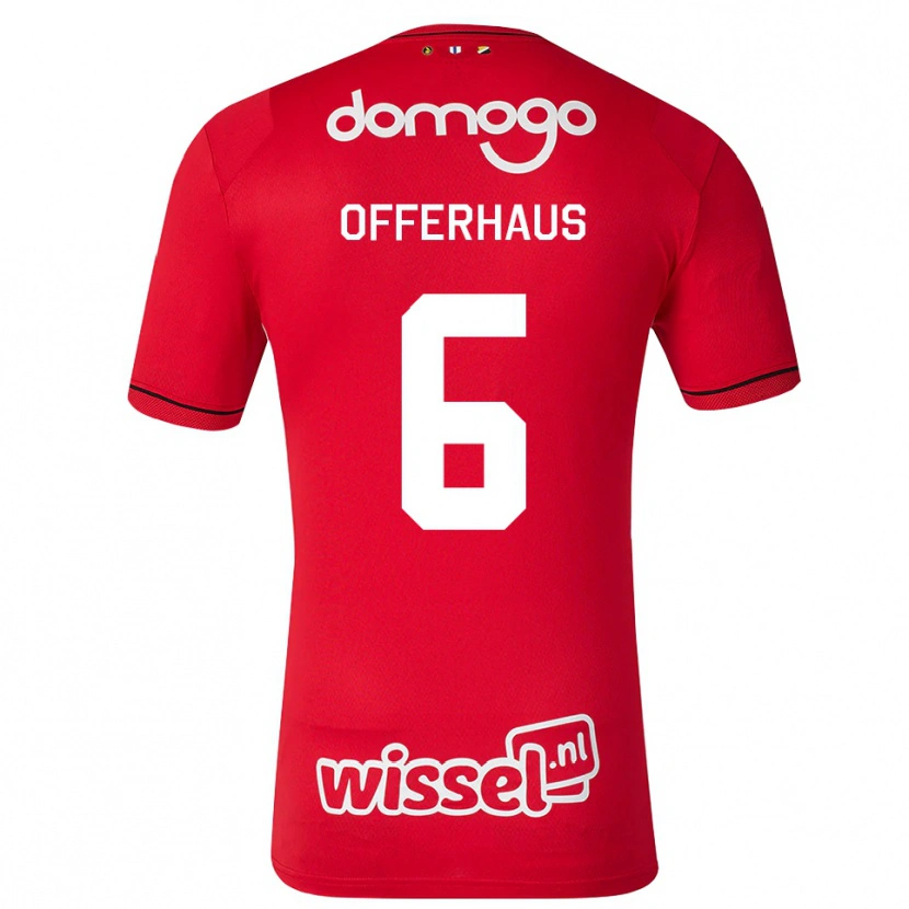 Danxen Børn Guus Offerhaus #6 Rød Hvid Sort Hjemmebane Spillertrøjer 2026/27 Trøje T-Shirt
