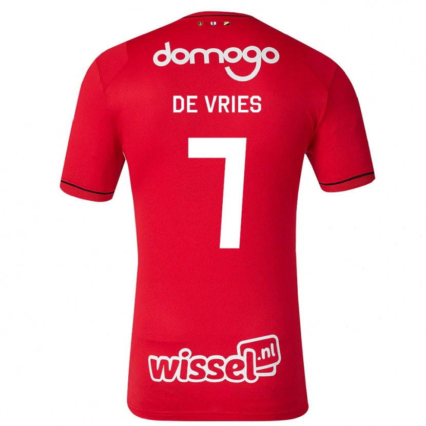 Danxen Børn Miles De Vries #7 Rød Hvid Sort Hjemmebane Spillertrøjer 2026/27 Trøje T-Shirt