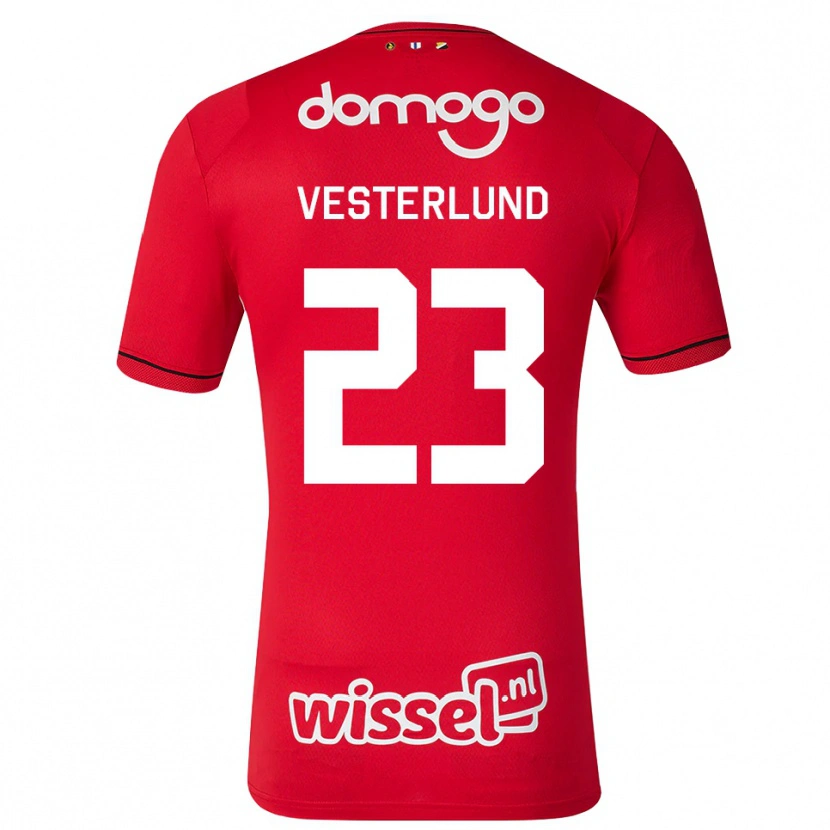 Danxen Børn Niklas Vesterlund #23 Rød Hvid Sort Hjemmebane Spillertrøjer 2026/27 Trøje T-Shirt