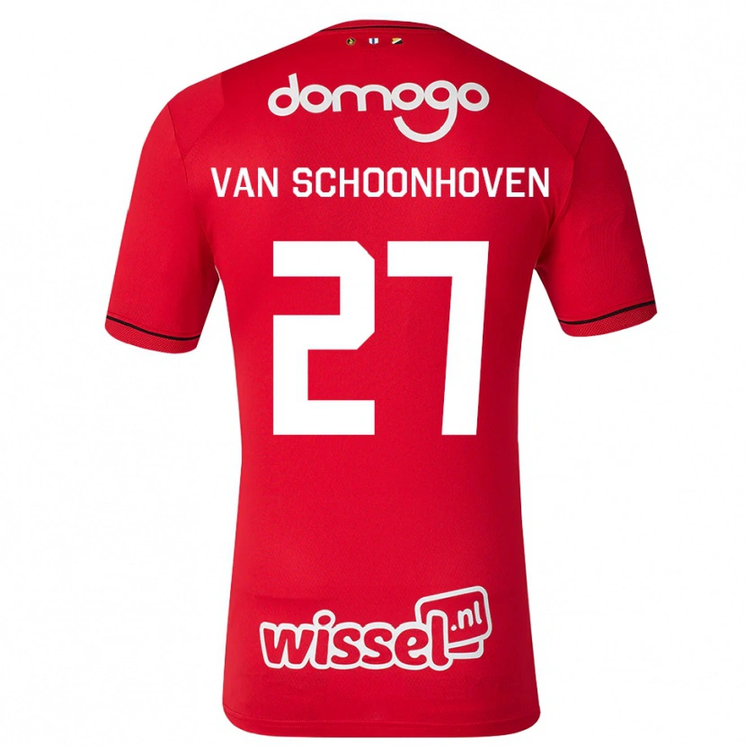 Danxen Børn Nurija Van Schoonhoven #27 Rød Hvid Sort Hjemmebane Spillertrøjer 2026/27 Trøje T-Shirt