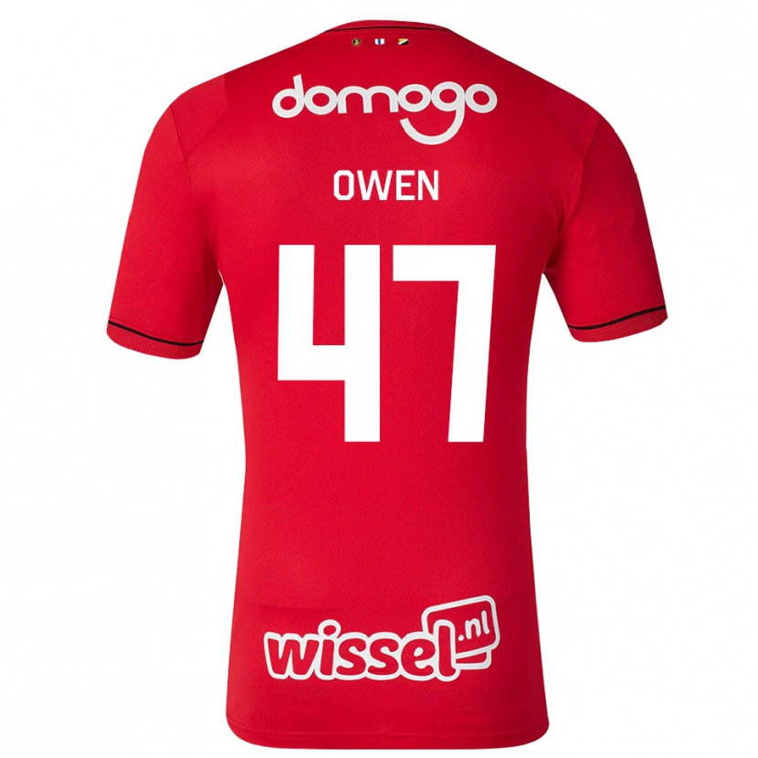 Danxen Børn Emmanuel Chigozie Owen #47 Rød Hvid Sort Hjemmebane Spillertrøjer 2026/27 Trøje T-Shirt