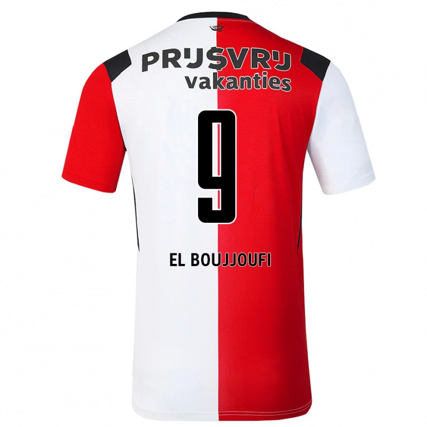 Danxen Børn Adnan El Boujjoufi #9 Rød Hvid Sort Hjemmebane Spillertrøjer 2026/27 Trøje T-Shirt