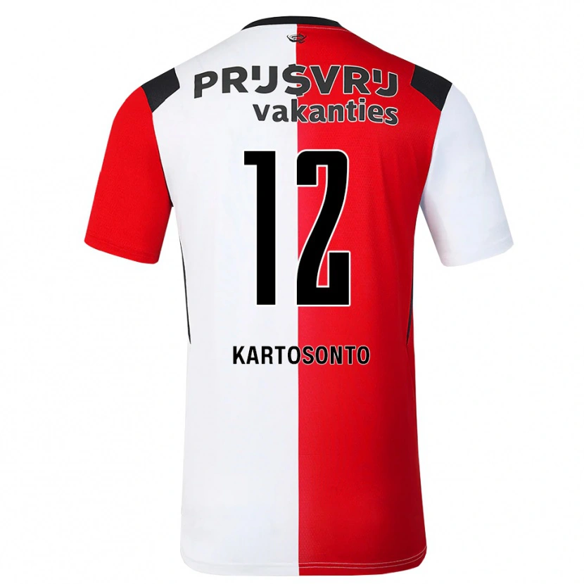 Danxen Børn Sirano Kartosonto #12 Rød Hvid Sort Hjemmebane Spillertrøjer 2026/27 Trøje T-Shirt