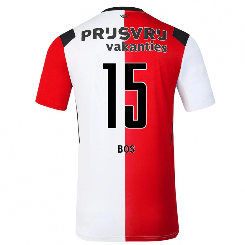 Danxen Børn Jordan Bos #15 Rød Hvid Sort Hjemmebane Spillertrøjer 2026/27 Trøje T-Shirt