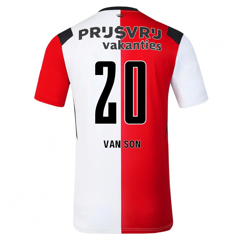 Danxen Børn Anne Van Son #20 Rød Hvid Sort Hjemmebane Spillertrøjer 2026/27 Trøje T-Shirt