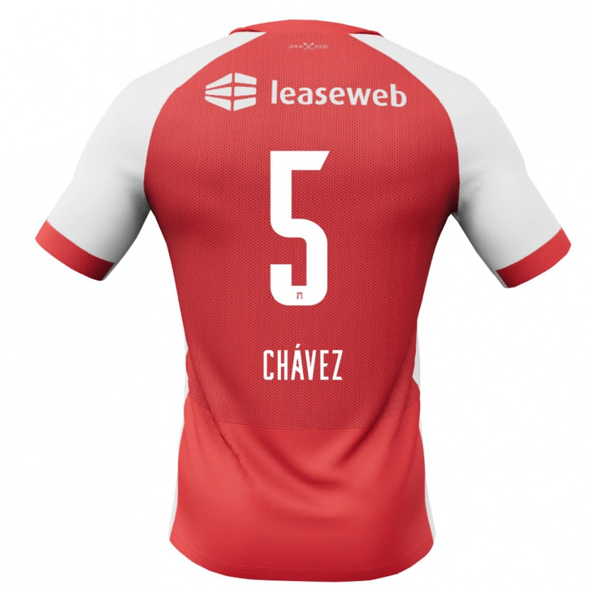 Danxen Børn Mateo Chávez #5 Rød Hvid Sort Hjemmebane Spillertrøjer 2026/27 Trøje T-Shirt