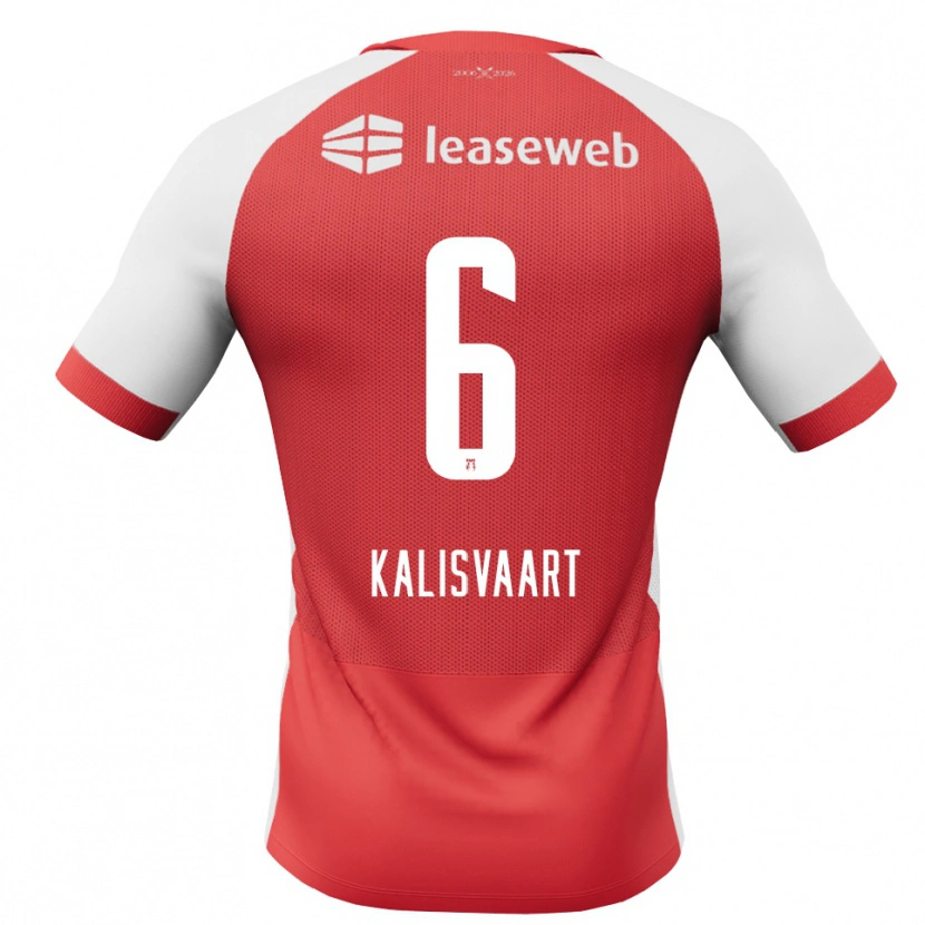 Danxen Børn Job Kalisvaart #6 Rød Hvid Sort Hjemmebane Spillertrøjer 2026/27 Trøje T-Shirt