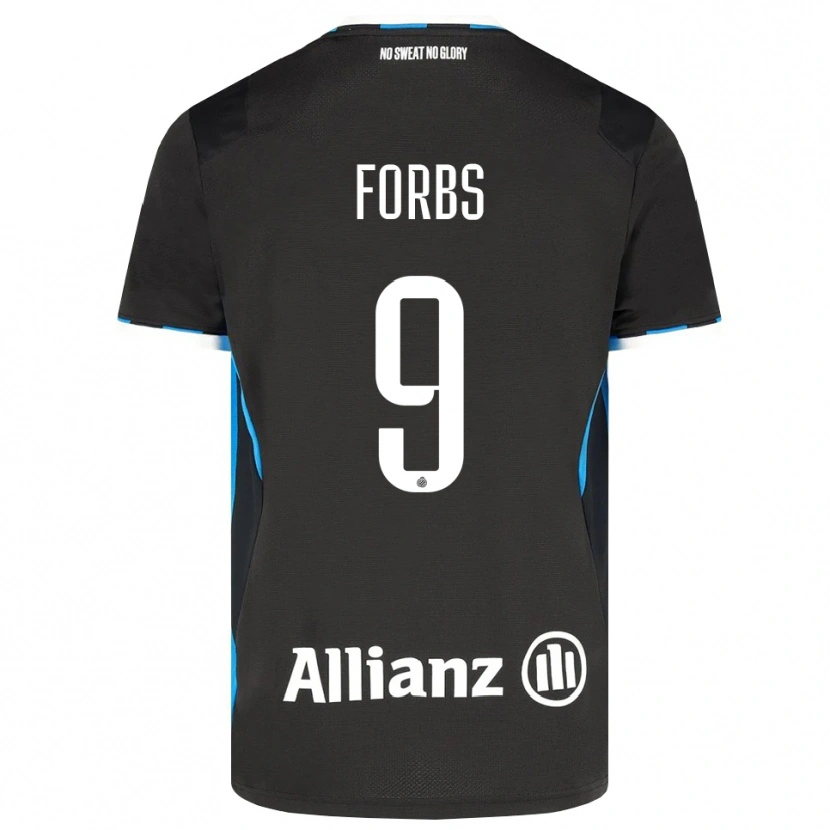 Danxen Børn Carlos Forbs #9 Sort Rød Blå Hjemmebane Spillertrøjer 2026/27 Trøje T-Shirt