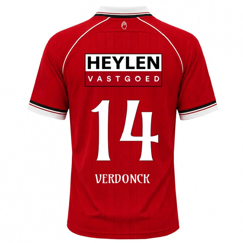 Danxen Børn Dries Verdonck #14 Rød Hvid Sort Hjemmebane Spillertrøjer 2026/27 Trøje T-Shirt