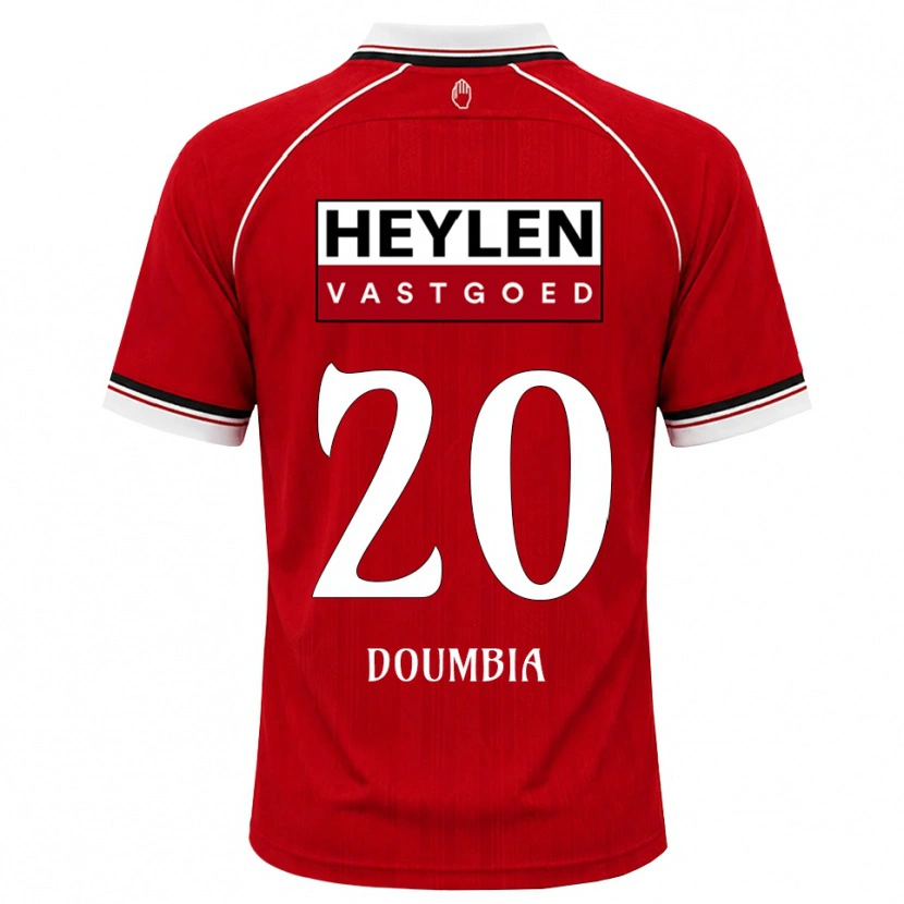 Danxen Børn Mahamadou Doumbia #20 Rød Hvid Sort Hjemmebane Spillertrøjer 2026/27 Trøje T-Shirt