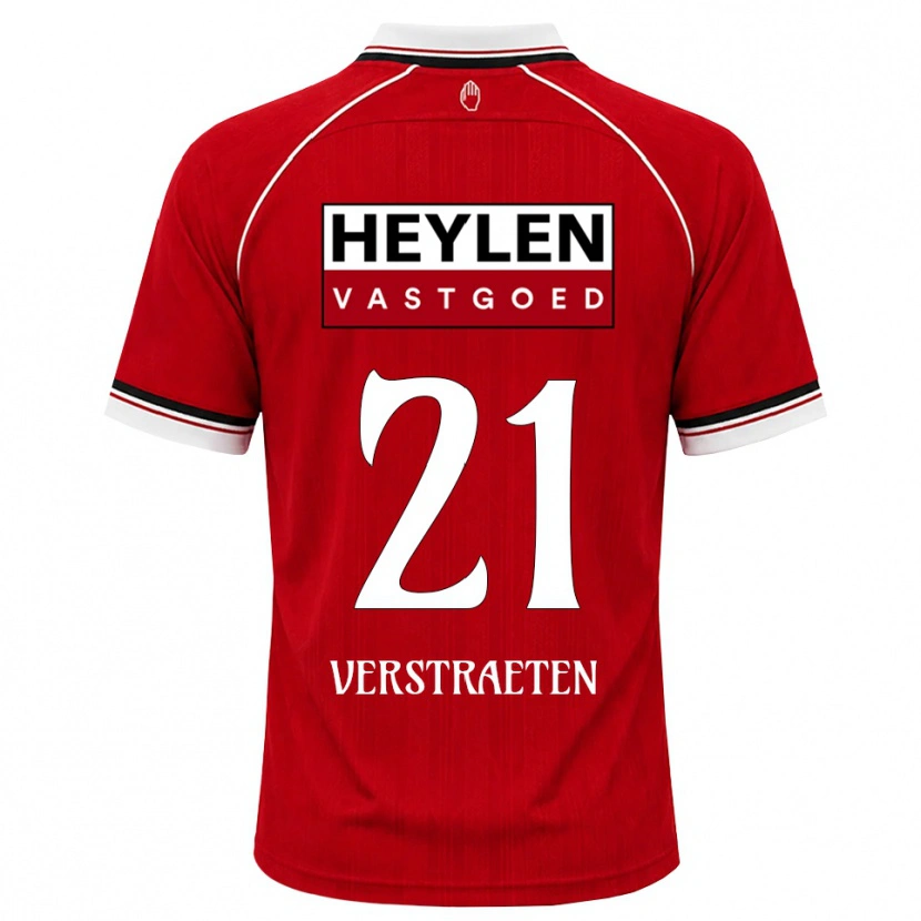Danxen Børn Andreas Verstraeten #21 Rød Hvid Sort Hjemmebane Spillertrøjer 2026/27 Trøje T-Shirt