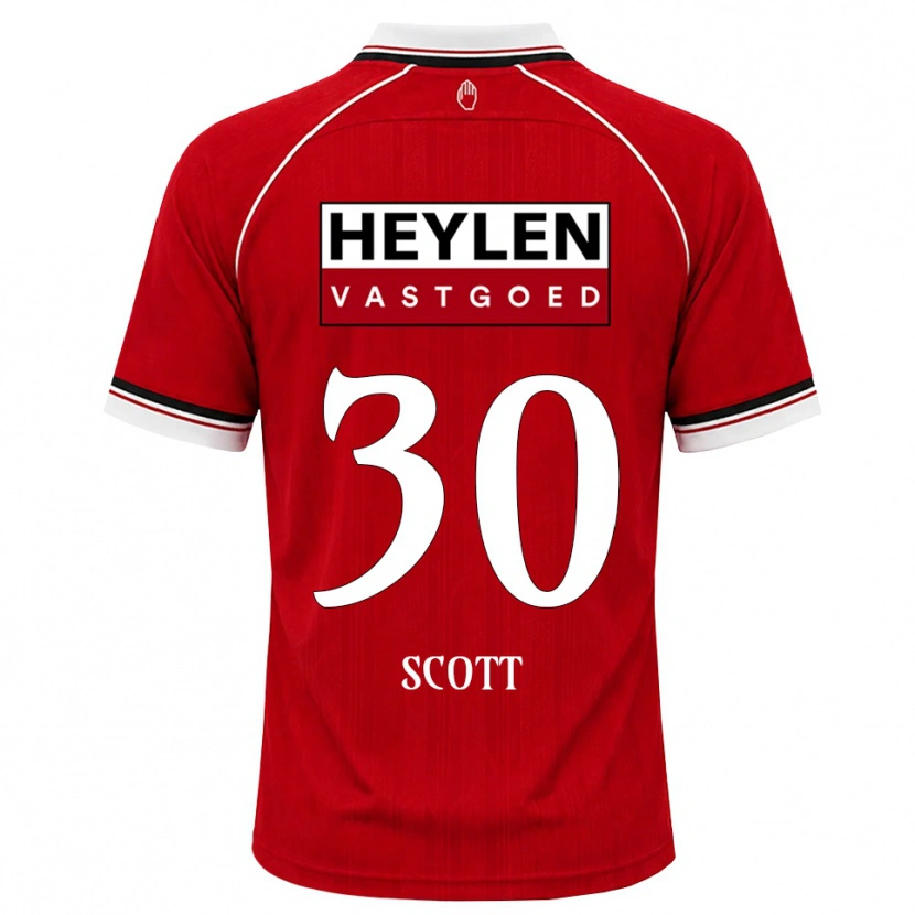 Danxen Børn Christopher Scott #30 Rød Hvid Sort Hjemmebane Spillertrøjer 2026/27 Trøje T-Shirt
