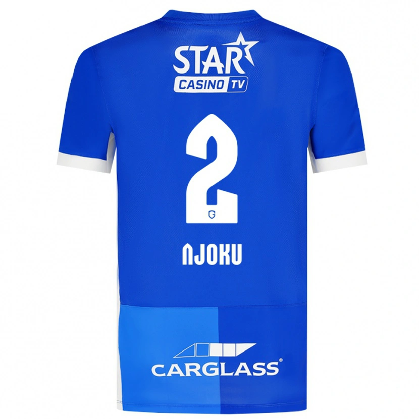 Danxen Børn Junior Njoku #2 Mellemblå Kongeblå Hvid Hjemmebane Spillertrøjer 2026/27 Trøje T-Shirt